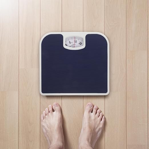 Mechanical Bathroom Scale Analog Body Weight Balance Scale Deep Dial for Home Health Monitoring with Non-Slip Platform