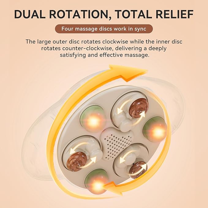 Abdominal Massager with Heat Stomach Massager for Digestion Belly Cellulite Massage for Flattening Belly Four Massage Discs Work in Sync Relieves Gas Constipation or Period Cramps