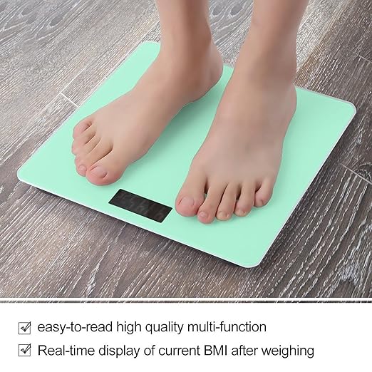 Women's Fashion Automatic Switch Digital Bathroom Weighing Scale Smart Scale Light Blue