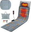 KOCASO Flannel Full Body Massage Mat Multifunctional Massage Chair Pad with Heat Timer Shiatsu Neck Massager Carry Bag Earplugs Anti-Slip Bottom for Reclining Chair