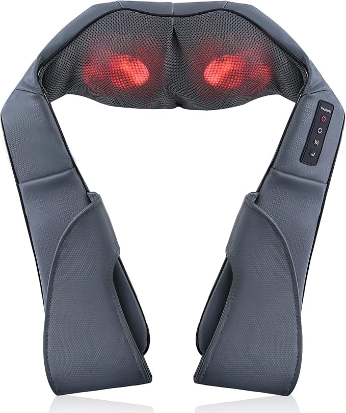 TRIDUCNA Shiatsu Neck Back and Shoulder Massager with Heat - Electric Deep Tissue 3D Kneading Massage Pillow for Lower Back Calf Legs Full Body Muscle Relaxation Home Office and Car Use