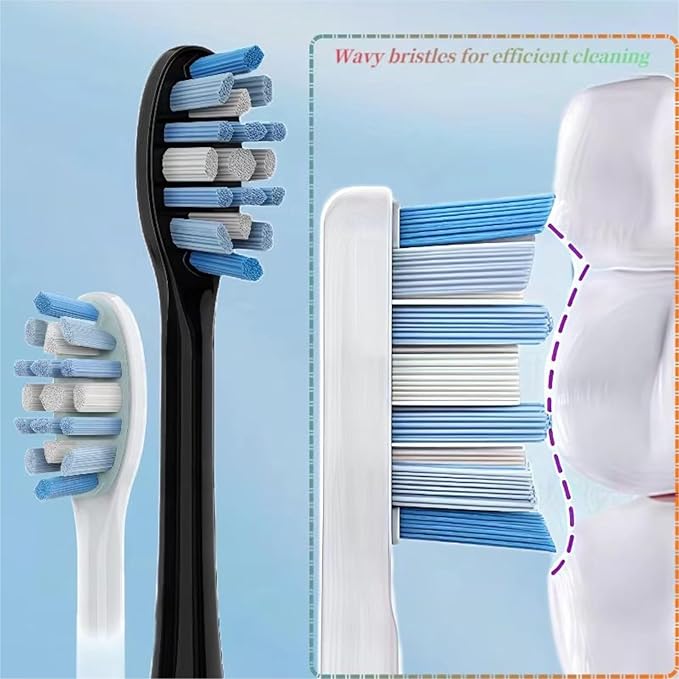 Electric Toothbrush Replacement Brush Heads - Compatible for Panasonic EW-DC01 EW-DC02 EW-DC12 EW-DC20 PDP51(4 White Toothbrush Heads)