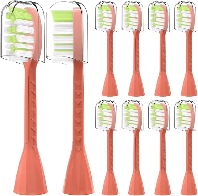 10Pack Toothbrush Replacement HeadsCompatible for Sonicare HY1200/06 BD1003/AZ(Orange Red)