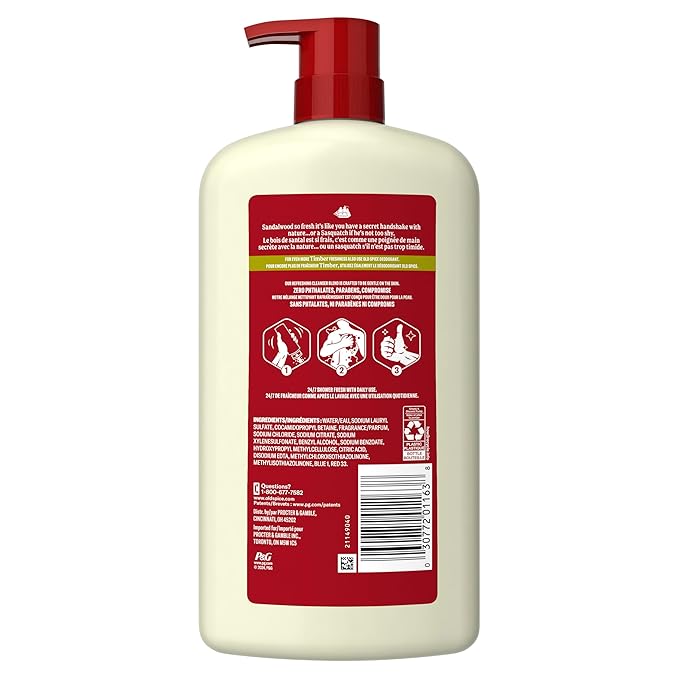 Old Spice Cleansing Body Wash for Men 24/7 Shower Fresh with Lasting Scent Cleanse &amp Refresh Gentle on Skin Vitamin B3 Timber with Sandalwood + Cypress Scent 30 oz (Pack of 4)