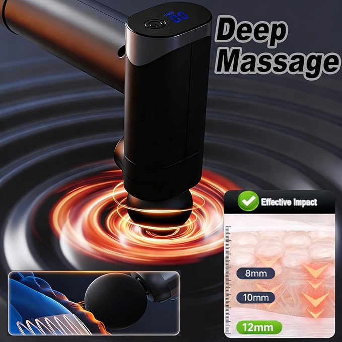 Foldable Massage Gun with Upgraded Extension Handle 32 Speeds Massage Gun Deep Tissue - Back Massager for Pain Relief Deep Tissue Muscles/Neck/Shoulders/Waist/Legs Massager