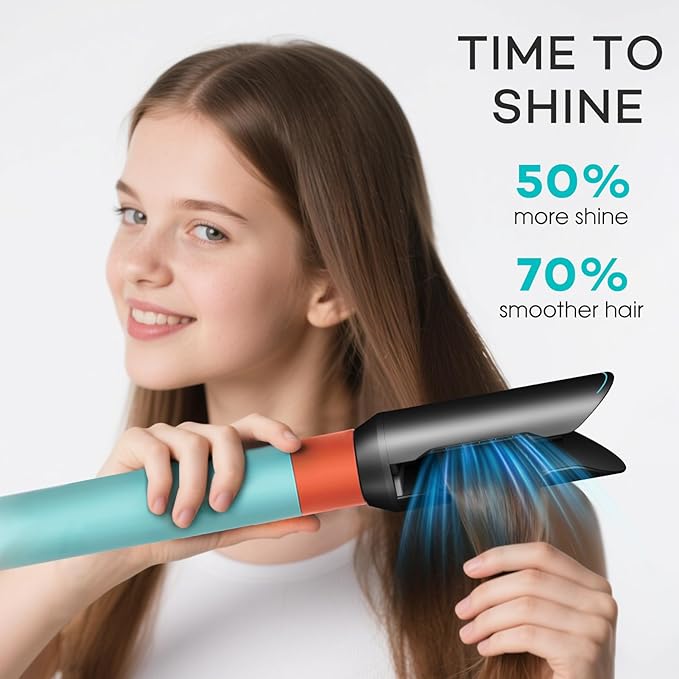 Hair Straightener Attachment for Dyson Airwrap HS01 HS05 HS08 Pre-Styling Dryer Brush for Curly Hair Professional Salo Hair Accessories (Black)