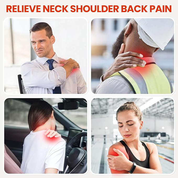 Viconor Red Light Therapy for Shoulder Pain Relife Infrared Light Therapy for Body Improve Joint Muscle 660nm &amp 850nm Red Light Heated Shoulder Wrap with Massage Black1