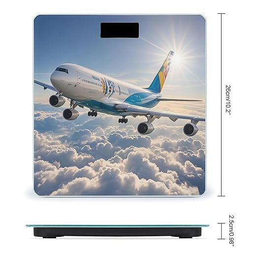 Airplane Bathroom Scale for Body Weight with High Precision Large LCD Backlight Display Digital Weighing Scale with BMI Capacity Up to 180kg