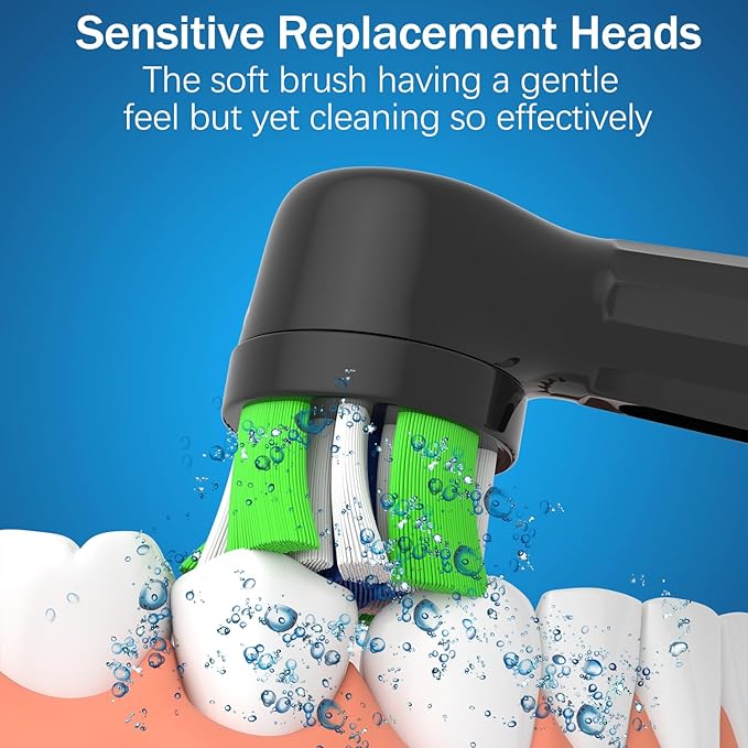 iO Replacement Heads Compatible with Oral B iO Electric Toothbrush Toothbrush Head for Oral b iO 2 3 4 5 6 7 8 9 10 Series (8 iO Black)