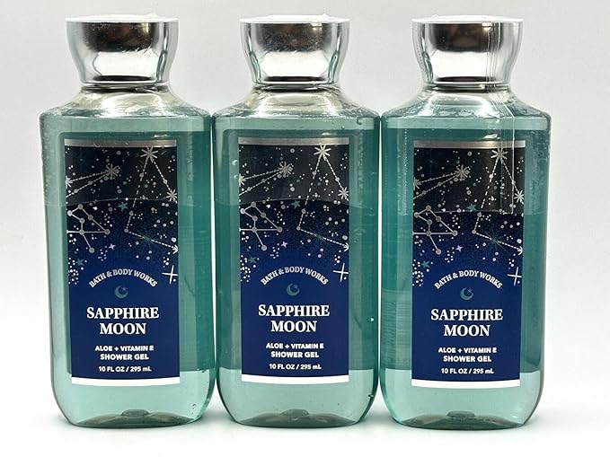3 SAPPHIRE MOON bath &amp Body Wash Shower Gel 10 oz