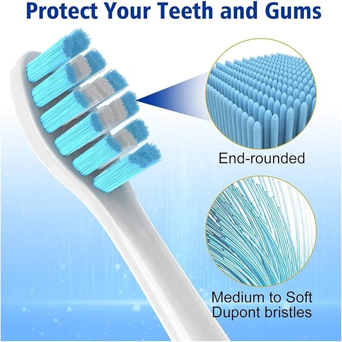 Replacement Toothbrush HeadsCompatibility for Phlps Care Brush Head(4 Green 4 Blue)