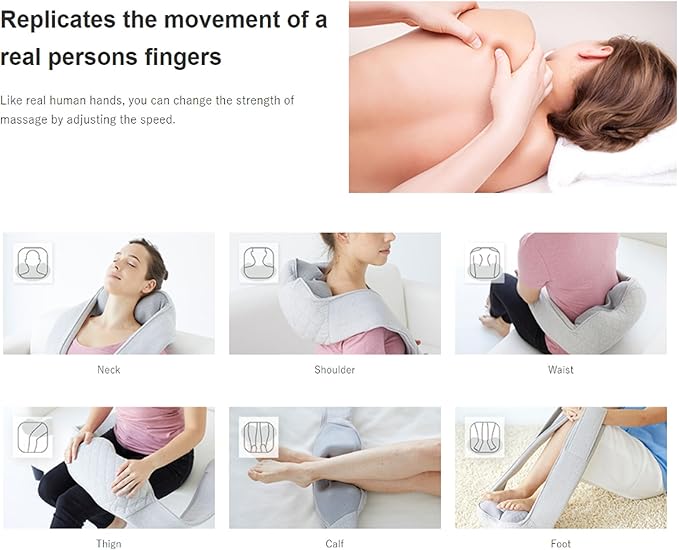 Synca Wellness Quzy Premium Neck and Shoulder Massager - Portable Deep Kneading Massaging with Infrared Heat Adjustable Speeds for Pain Relief Ultimate Ease of Use Quality