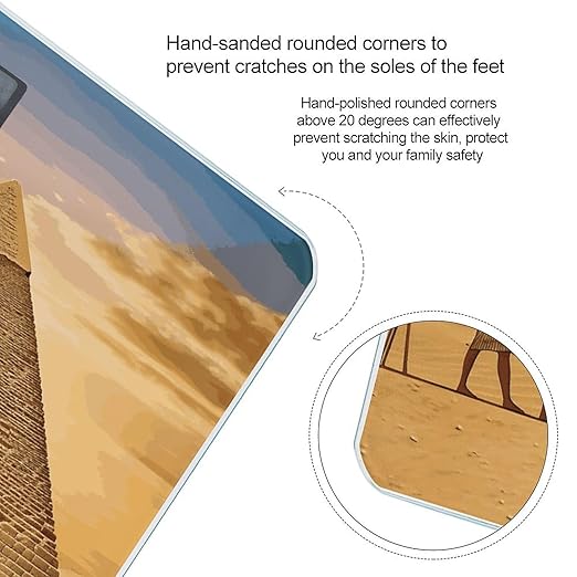 Ancient Egyptians Scale for Body Weight Anti-Slip Sturdy Tempered Glass Weighing Machine Highly Digital Accurate Bright LCD Bathroom Scale for Household Gift