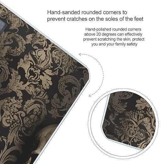 Gothic Wallpaper Skull Bathroom Scale for Body Weight LCD Display Digital Bathroom Scale Tempered Glass Bathroom Weight Scales Fashion Smart Scales for Home Bedroom 400 Lb