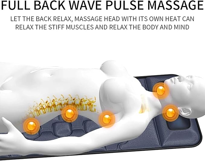 Massage Mat Full Body Massager Cushion Foldable 9 Vibrating Modes with 20 Neck Shiatsu Kneading Massage Heads Electric Massage Mattress Pad for Relieving Back Lumbar Leg 170x60cm