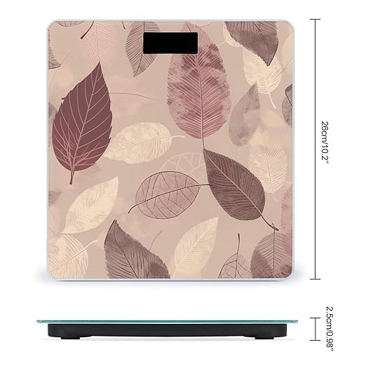Light Maroon and Gray Scale for Body Weight Anti-Slip Tempered Glass Digital Bathroom Scales Clear LCD Display Weighing Scale Safe Rounded Corners Smart Scales