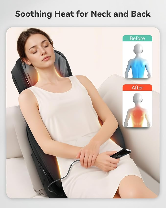 Snailax Chair Massager Cushion and Back Massager Bundle