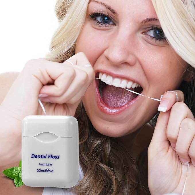 100 Pack Dental Floss Bulk Mint Flavored Floss Travel Oral Care Dental Floss for Adults Teeth and Gum Protection Each 164 ft/ 50 Meters(White)