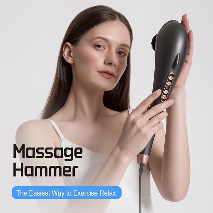 Back Massager Deep Tissue Massager Massage Machine for Pain Relief Hand Held Massage Tool Electric Percussion Body Relax Machine Handheld Relaxation Tool