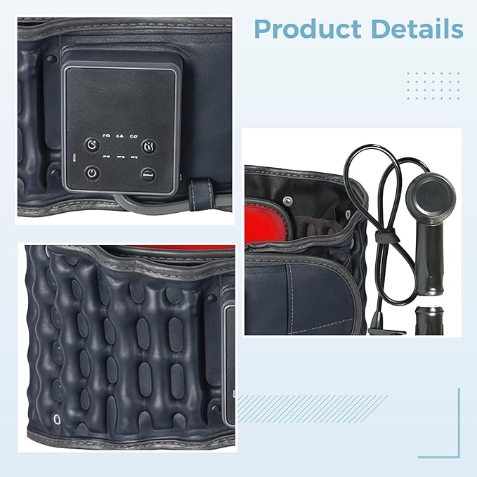 Smart Control Temperature with Traction Belt Massager Inflatable Back Massager for Pain Lower Back Heat Charger Type-C Waist