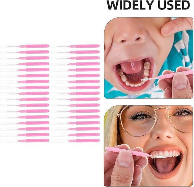 ABOOFAN 100pcs Interdental Brushes: Oral Care Brushes for Plaque Removal &amp Gum Health - Soft Bristled Dental Picks for Braces &amp Dental Devices