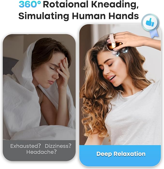 arboleaf Electric Scalp Massager Head Massager Scalp Stress Relax 5 in 1 Kneading 128 Massage Nodes Waterproof Hair Massage with 8 Removable Claws Cat Scratcher Gift for Dad Mom