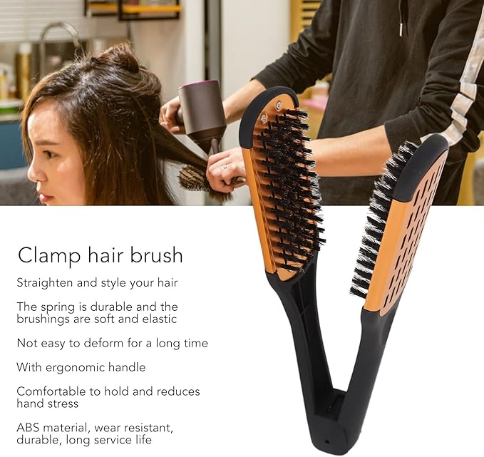 Hair Straightening Comb Double Sided Straightening Detangler Comb Hair Straightening Comb Styling Tools Flat Brush Spring Elasticity Softness Beard for Wet Dry