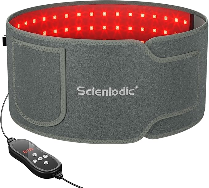 Scienlodic Red Light Therapy Belt Infrared Light Therapy for Body Timer for Relaxing Muscle (Black Grey)