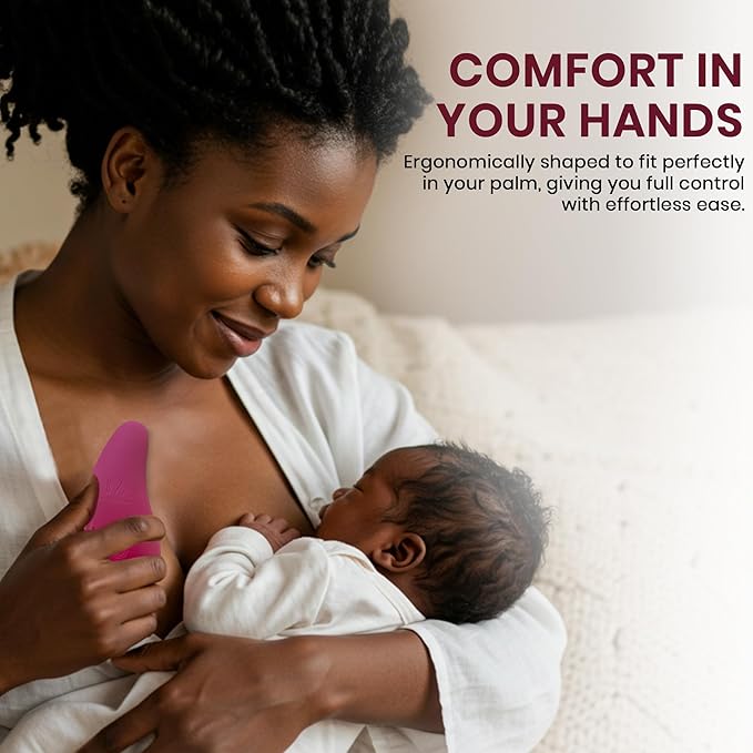 A Mother's Love AML Lactation Massager for Milk Flow Enhancement Relieve Clogged Ducts Engorgement Relief (Wine Red 2pck)