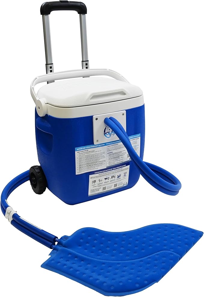 Polar Active Ice 3.0 Cold Therapy Ice Machine System with Programmable Timer Foot Therapy Compression Pad Lightweight 16 Quart Cooler Quiet Pump Strong Cryotherapy Pain Relief Treatment