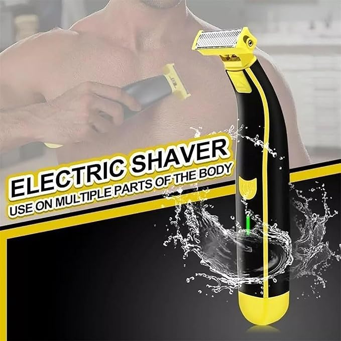 Full Body Washed Wet &amp Dry ShaverElectric Shaving Tool for SideburnsWet and Dry Shaving Tool for Men (1Pcs) Yellow