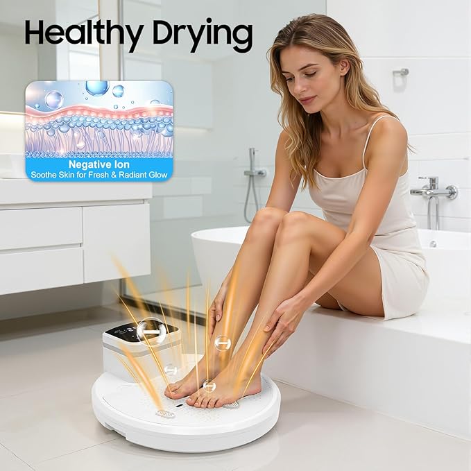 Full Body Dryer After Shower 1400W Body Heater Blow Dryer Body Care Dryer with 4 Wind Speeds and Cold/Warm Foot Touch Screen Load Capacity 308.65lbs for Home Bathroom White