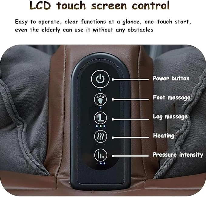 2 in 1 Foot and Calf Massager Shiatsu Foot Massager Machine with Heat Kneading Vibration Compression for Feet Ankle Leg Home Use Black