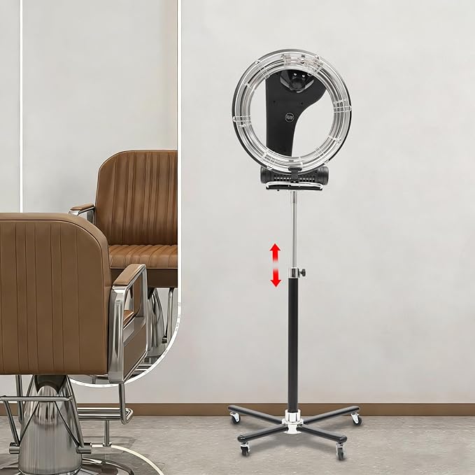 Professional Orbiting Rotating Hair Dryer 1000W Freestanding Hair Dryer with Wheels Multifunctional Standing Hair Dryer for Barber Stores Homes 0-60 Minutes Timing