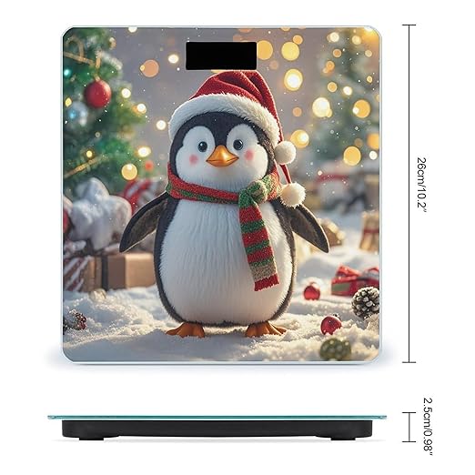 Christmas Funny Penguin Weight Scale Highly Accurate Digital Weighing Scale with Large LCD Display Smart Bathroom Scales for Home Bedrooms and Gift Giving