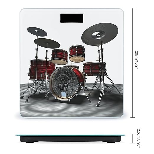 Cool Drum Set Png Bathroom Scale Large LCD Backlight Display Digital Scale Rounded Corners Body Scales Automatic Power On/Off Bathroom Scales for Home Bedrooms