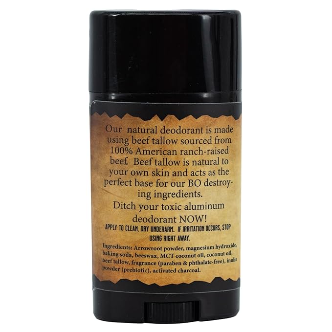 Aluminum-Free Cow Town Beef Tallow Deodorant | Pack of 2 | 2.75 oz | Cow Town | Wild Ass Soap