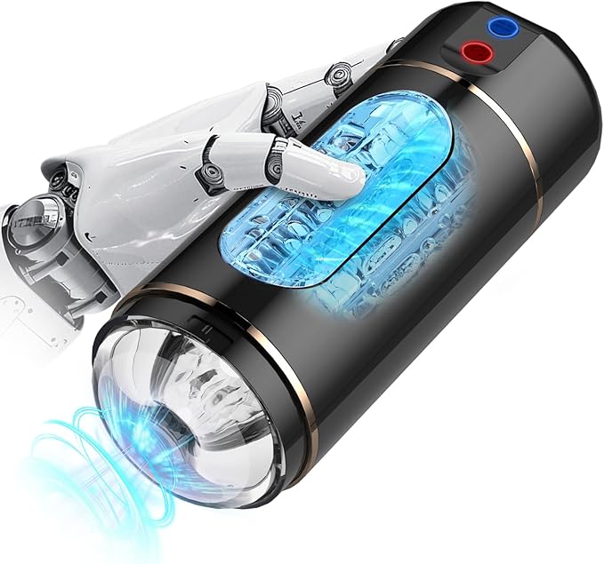 Male Masterburbatar Hands Free with 10 Vibration Sucking Massagers Modes Automatic Male Mastusbafor Tight Sleeve Hoodies Pussy Pocket Silicone Electric Massager Machine PWO02 (Black)