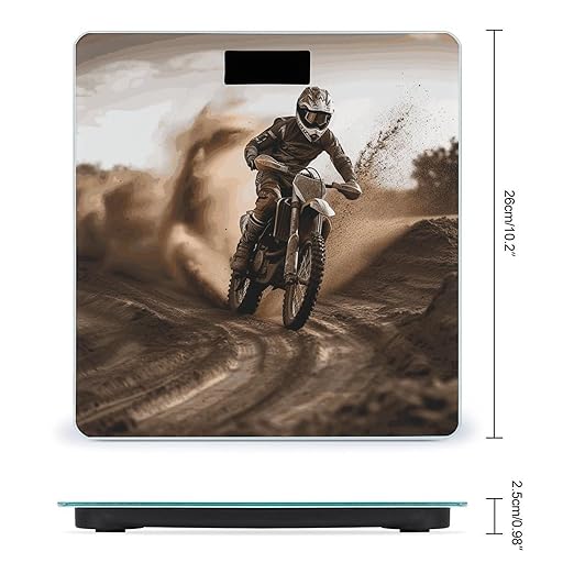 Digital Bathroom Scale for Body Weight Scale with Bright LCD Display High Accuracy Step-On Technology Auto On/Off Motocross Digital Scales 400 Lbs /180kg