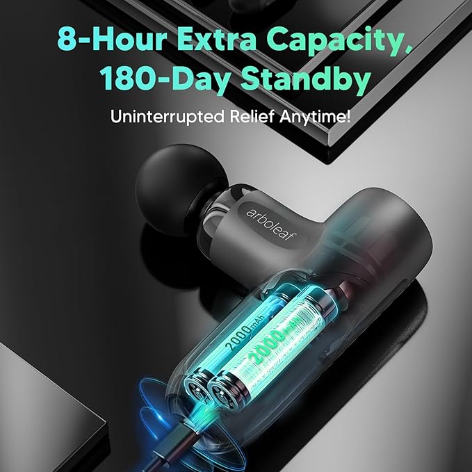 arboleaf Mini Massage Gun Deep Tissue Percussion Muscle Massager for Back Pain Relief Small Massage Gun with Case Travel Size Handheld Quiet Portable