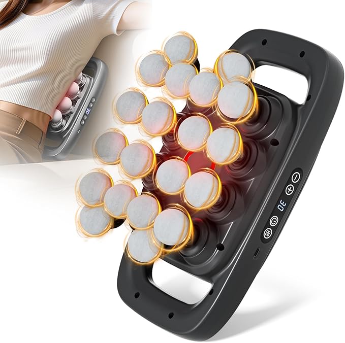 20-Head Massage Gun 30 Intensity Levels 3 Modes Deep Tissue Massager with 50KG Force &amp Noise-Free Motor for Neck Back Legs Shoulders Portable for Full Body Muscle Recovery