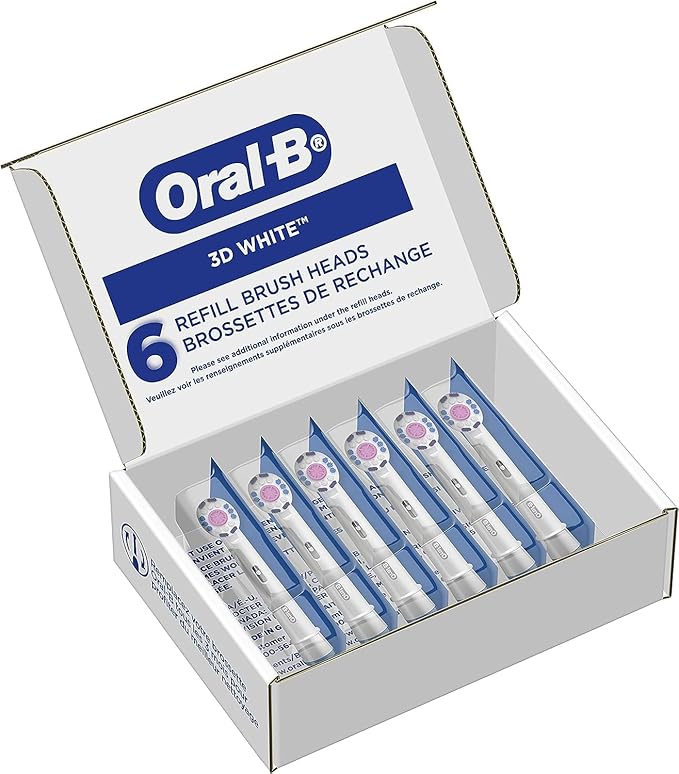 Oral-B 3D White Replacement Brush Heads for an Oral-B Electric Toothbrush Pack of 6