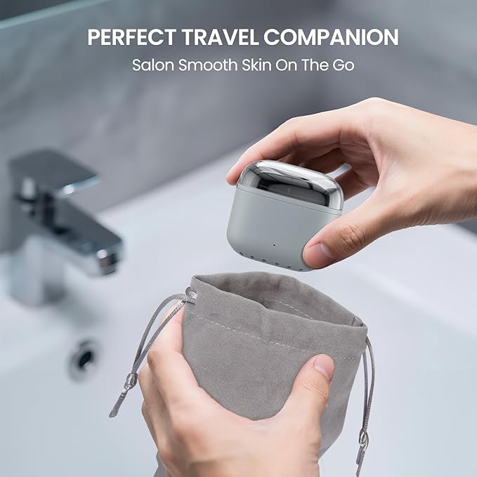 Nose Wax Kit Men Mini Wax Warmer for Hair Removal Mini Wax Kit for Noes and Ear 100g Wax Beads 40 Sticks USB Fast Heat Smart Constant Temp Upgraded Size Multi-Accessories Gray