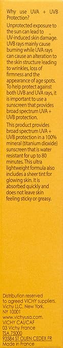 Vichy Capital Soleil Tinted Mineral Sunscreen for Face SPF 60 Titanium Dioxide Face Sunscreen Travel Size Sunscreen Water Resistant Light weight Sun Protection Creams Gels &amp Lotions