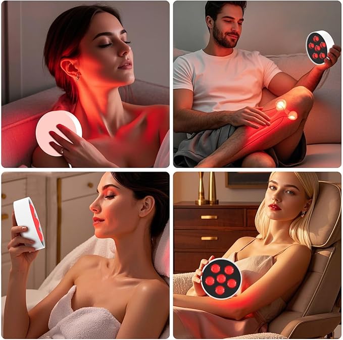 GOURIXIN Portable Red Light Therapy 6 Dual Chip LEDs Flicker Free Clinical Grade Panel 660nm 850nm Near Infrared Light 5-30 Minutes Time for Body Face