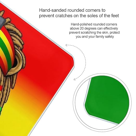 Smart Scale for Body Weight Automatic Switch Digital Bathroom Weighing Scale Rasta Flag Rastafarian Reggae Lion