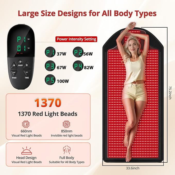 Large LED Light Pad 74.8 × 33.5 in 1370 LED Lights Flexible Home Use Mat