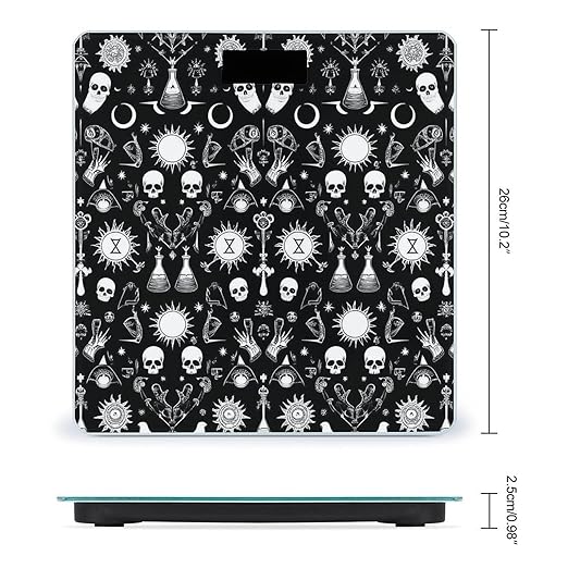 Energy Saving Scale Bathroom Weighing Scale Smart Scale for Body Weight Digital Halloween Goth Gothic Raven Crow Skull Sun Moon Tattoos
