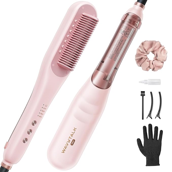Wavytalk Pro Steam Hair Straightener Brush Steamline Pro 3 in 1 Straightening Brush Steam Reduces Damage Nourishes Hair and Expedites Straightening