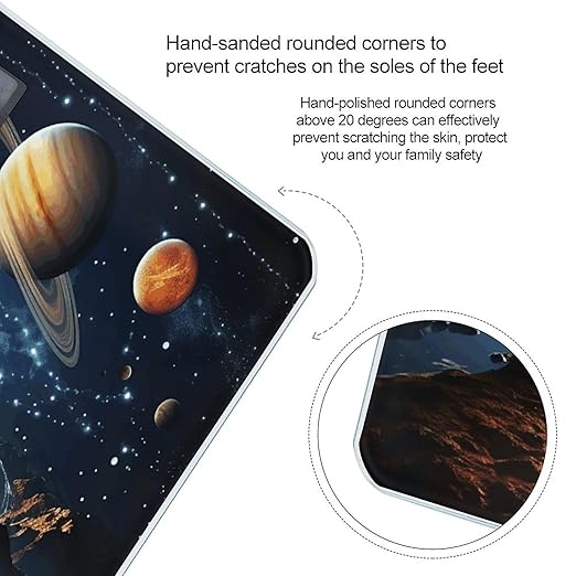 Planets Stars and Milky Way GalaxyScale for Body Weight with LCD High Precision Weighing Scales Fashion Sturdy Tempered Glass Weight Scales Easy-to-Read Digital Bathroom Scale for Daily 400lb